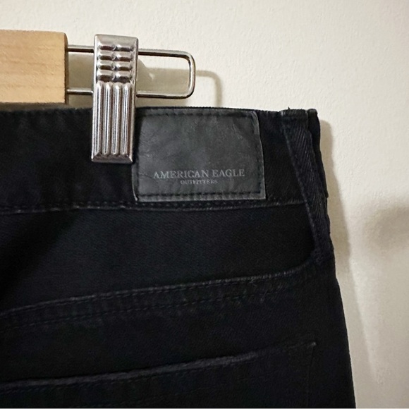 American Eagle Hi Rise Festival Mini Black Denim Skirt Size 12 Button Fly - Picture 5 of 10